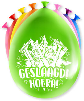 paperdreams 8x stuks geslaagd/afstudeer feest ballonnen - diverse kleuren - latex - ca 30 cm Multi