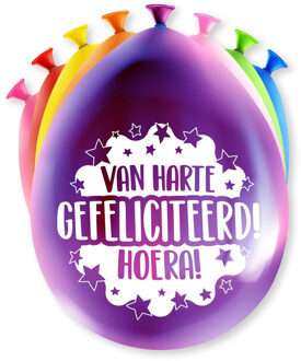 paperdreams 8x stuks verjaardag feest ballonnen - diverse kleuren - latex - ca 30 cm Multi