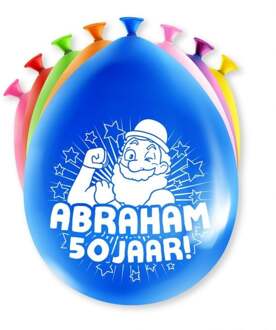 paperdreams Ballonnen - Abraham/50 jaar feest - 8x stuks - diverse kleuren - 30 cm - Ballonnen Multikleur