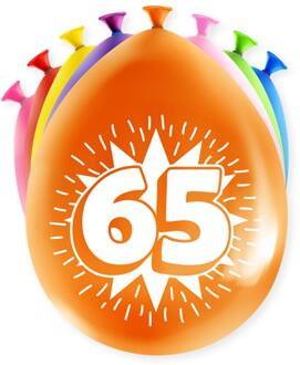 paperdreams ballonnen Party 65 jaar 18,5 x 11 cm latex 8 stuks Multikleur