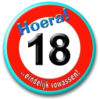 paperdreams Button 18 jaar verkeersbord Multikleur