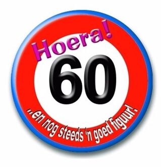 paperdreams Button 60 jaar verkeersbord