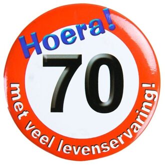 paperdreams Button 70 jaar verkeersbord