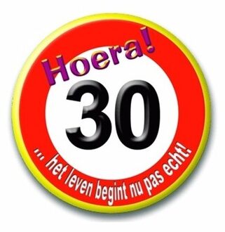 paperdreams Button Klein - 30 Jaar Verkeersbord