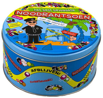 paperdreams Cadeau Noodrantsoen snoeptrommel / koektrommel - met grappige tekst - 14 x 7 cm