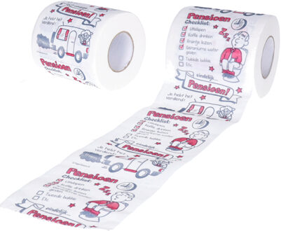 paperdreams Cadeau toiletpapier/wc- 2x -papier rol met pensioen - Vut/gepensioneerd - Pensioen cadeau
