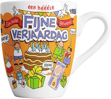 paperdreams Cartoonmok Fijne verjaardag wit