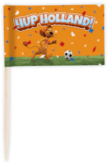 paperdreams Cocktailprikkers 100x Loeki de Leeuw Hup Holland oranje 8 cm