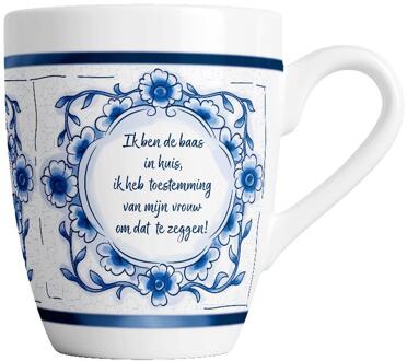 paperdreams Delfts blauwe mok Baas wit