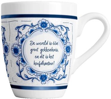 paperdreams Delfts blauwe mok Gekkenhuis wit