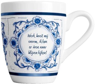 paperdreams Delfts blauwe mok Werk boeit wit