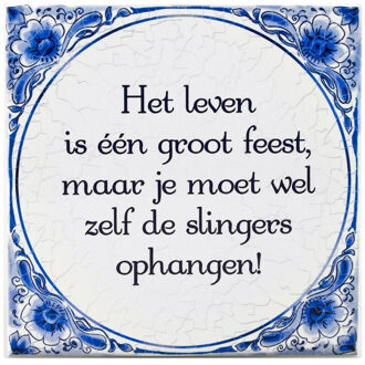 paperdreams Delfts blauwe teksttegel leven