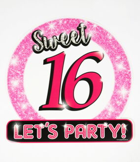 paperdreams Deurbord 16 Jaar Sweet 16 Lets Party! 50cm