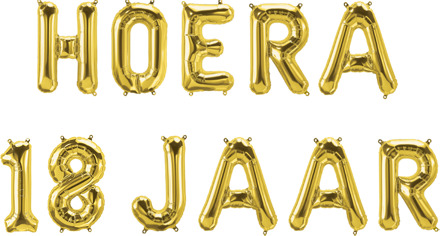 paperdreams Folie Ballon Letterslinger - Hoera 18 Jaar goud