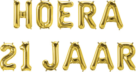 paperdreams Folie Ballon Letterslinger - Hoera 21 Jaar goud