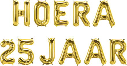 paperdreams Folie Ballon Letterslinger - Hoera 25 Jaar goud