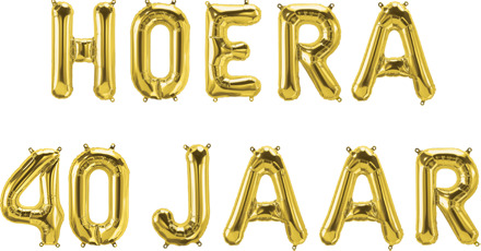 paperdreams Folie Ballon Letterslinger - Hoera 40 Jaar goud