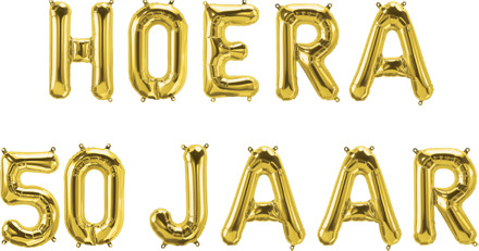 paperdreams Folie Ballon Letterslinger - Hoera 50 Jaar goud