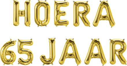 paperdreams Folie Ballon Letterslinger - Hoera 65 Jaar goud