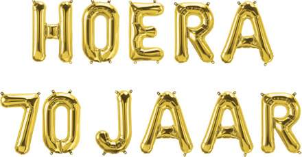 paperdreams Folie Ballon Letterslinger - Hoera 70 Jaar goud