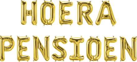 paperdreams Folie Ballon Letterslinger - Hoera Pensioen goud