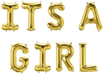 paperdreams Folie Ballon Letterslinger - Its A Girl goud