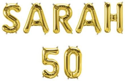 paperdreams Folie ballon slinger - Sarah 50 goud