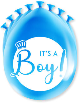 paperdreams Geboorte Jongen thema Ballonnen - 16x - Blauw - Versiering/Feestartikelen