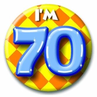 paperdreams Gekleurde verjaardags button Im 70