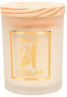 paperdreams Geurkaars klein goud/wit - 21 jaar