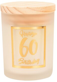 paperdreams Geurkaars klein goud/wit - 60 jaar