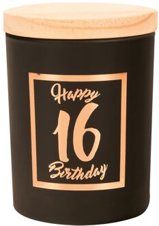 paperdreams Geurkaars klein roze/zwart - 16 jaar