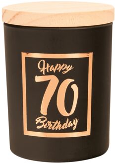 paperdreams Geurkaars klein roze/zwart - 70 jaar