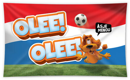 paperdreams Gevelvlag Loeki de Leeuw Olee! Olee! 100 x 150 cm rood/wit/blauw