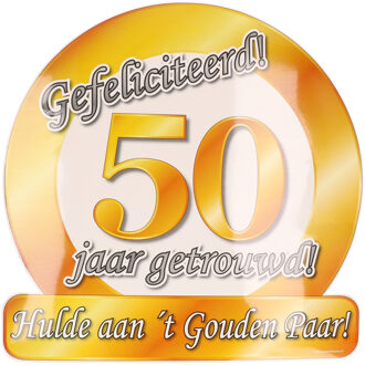 paperdreams Huldeborden 50 jaar getrouwd - Feestdecoratieborden Goudkleurig
