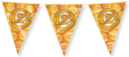 paperdreams Jubileum 12,5 jaar getrouwd Vlaggetjes slinger - 10 m - Vlaggenlijnen Bruin