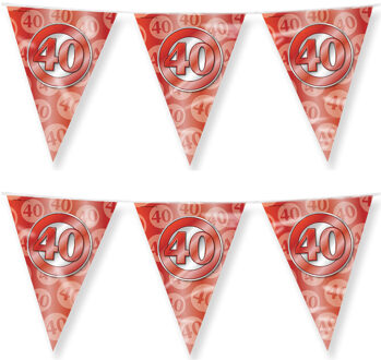 paperdreams Jubileum 40 jaar getrouwd vlaggetjes - 2x - feestversiering - 10m - folie - dubbelzijdig