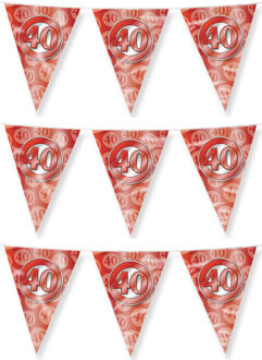 paperdreams Jubileum 40 jaar getrouwd vlaggetjes - 3x - feestversiering - 10m - folie - dubbelzijdig
