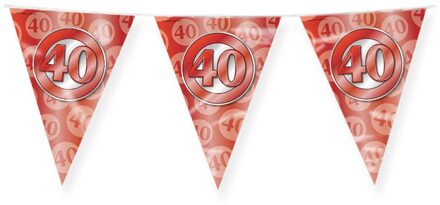 paperdreams Jubileum 40 jaar getrouwd Vlaggetjes - Feestversiering - 10m - Folie - Dubbelzijdig - Vlaggenlijnen Rood