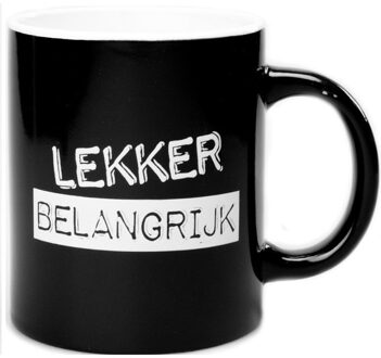 Paperdreams kantoorhumor mok/beker - Lekker belangrijk - 300 ml - Verjaardagscadeau - Mokken voor op