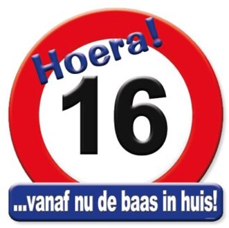 paperdreams Kroonschild verkeersbord-16 jaar Multikleur
