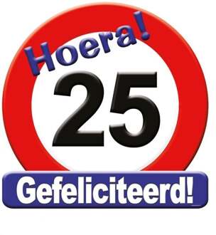 paperdreams Kroonschild verkeersbord -25 jaar Multikleur