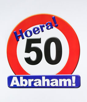 paperdreams Kroonschild verkeersbord 50 jaar Abraham Multikleur