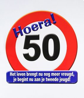 paperdreams Kroonschild verkeersbord - 50 jaar Multikleur