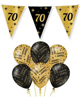 paperdreams Leeftijd 70 jaar verjaardag versiering pakket zwart/goud 2-soorten