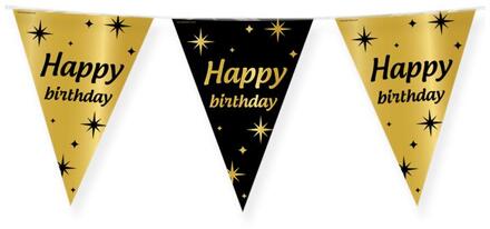 paperdreams Leeftijd verjaardag feest vlaggetjes Happy Birthday thema geworden zwart/goud 10 meter - Vlaggenlijnen Multikleur