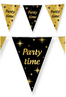 paperdreams Leeftijd verjaardag feest vlaggetjes Party Time thema geworden zwart/goud 10 meter Multi