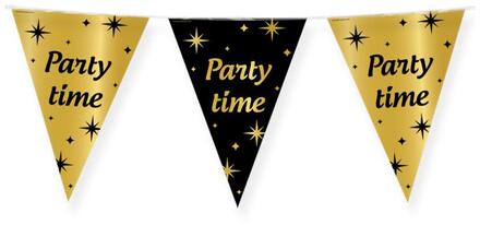 paperdreams Leeftijd verjaardag feest vlaggetjes Party Time thema geworden zwart/goud 10 meter - Vlaggenlijnen Multikleur