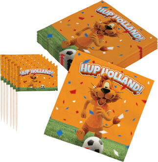 paperdreams Loeki de Leeuw 100x Cocktailprikkers en 40x servetten Hup Holland