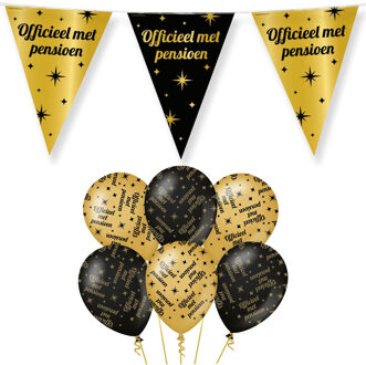 paperdreams Luxe pensioen feest set - Ballonnen & vlaggenlijnen